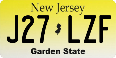 NJ license plate J27LZF