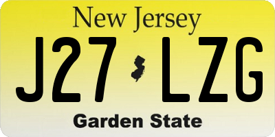 NJ license plate J27LZG