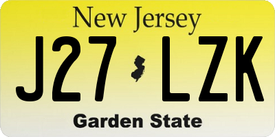 NJ license plate J27LZK