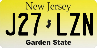 NJ license plate J27LZN