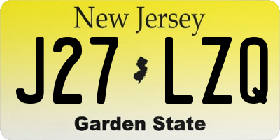 NJ license plate J27LZQ