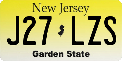 NJ license plate J27LZS