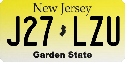 NJ license plate J27LZU