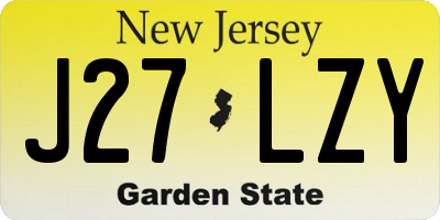 NJ license plate J27LZY