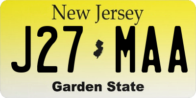 NJ license plate J27MAA