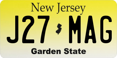 NJ license plate J27MAG
