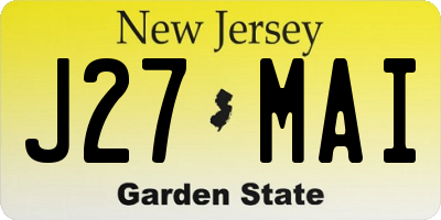 NJ license plate J27MAI