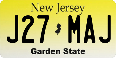 NJ license plate J27MAJ