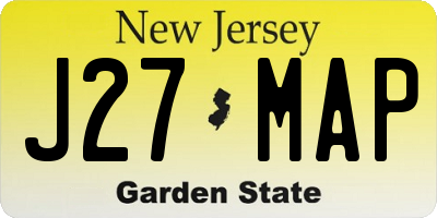 NJ license plate J27MAP