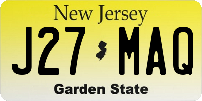 NJ license plate J27MAQ