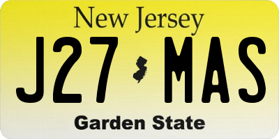 NJ license plate J27MAS