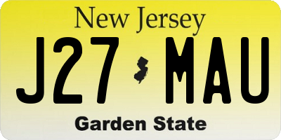 NJ license plate J27MAU