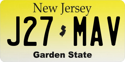 NJ license plate J27MAV