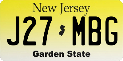 NJ license plate J27MBG