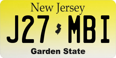 NJ license plate J27MBI