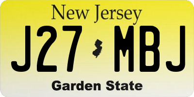 NJ license plate J27MBJ