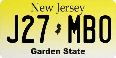 NJ license plate J27MBO