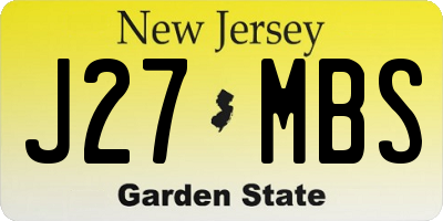 NJ license plate J27MBS