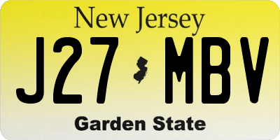 NJ license plate J27MBV