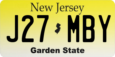 NJ license plate J27MBY