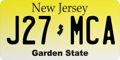 NJ license plate J27MCA