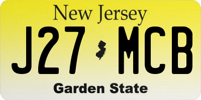 NJ license plate J27MCB