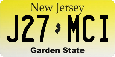 NJ license plate J27MCI