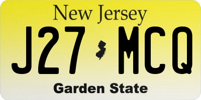 NJ license plate J27MCQ