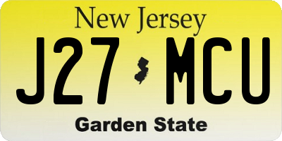 NJ license plate J27MCU