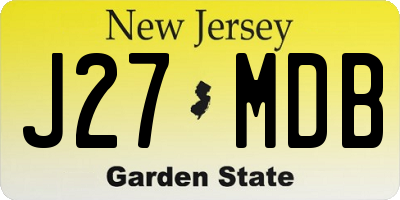 NJ license plate J27MDB