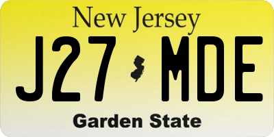NJ license plate J27MDE