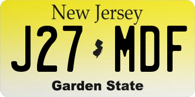 NJ license plate J27MDF