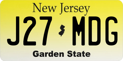 NJ license plate J27MDG