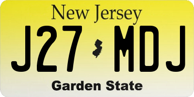 NJ license plate J27MDJ