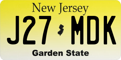 NJ license plate J27MDK
