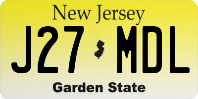 NJ license plate J27MDL