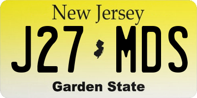 NJ license plate J27MDS