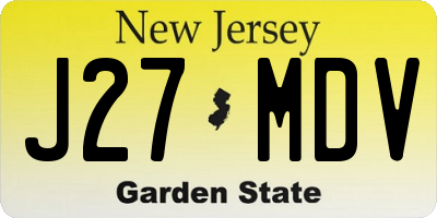 NJ license plate J27MDV