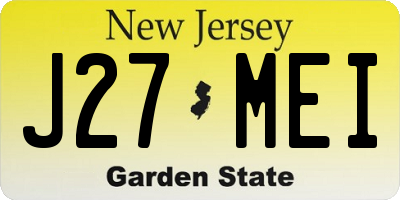 NJ license plate J27MEI