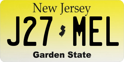 NJ license plate J27MEL