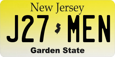 NJ license plate J27MEN
