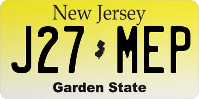 NJ license plate J27MEP