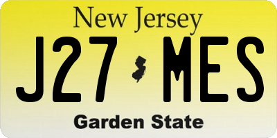 NJ license plate J27MES