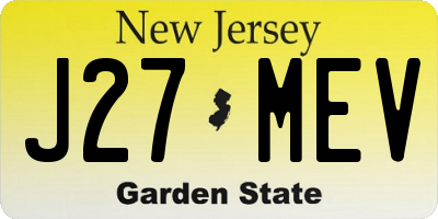 NJ license plate J27MEV