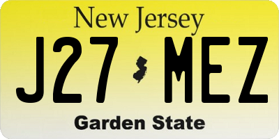 NJ license plate J27MEZ