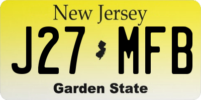 NJ license plate J27MFB