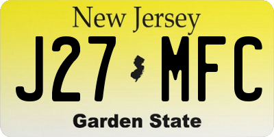 NJ license plate J27MFC