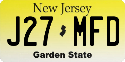NJ license plate J27MFD