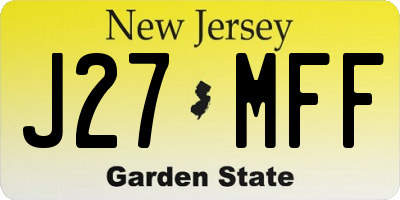 NJ license plate J27MFF