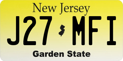 NJ license plate J27MFI